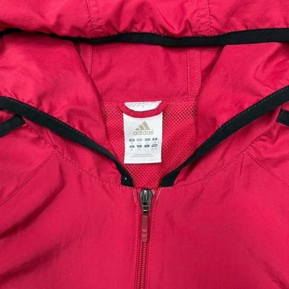 Adidas Red & Black Full Zip Y2K Windbreaker Size XL - Picture 4 of 5